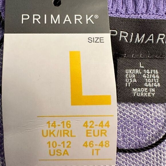 Primark Women's Check Gingham Knit Seamless Mini Skirt Purple White Large NWT - Picture 5 of 6